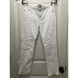 Theory Women’s Dracie Mid Rise Stretch‎ Cropped Straight Denim Jeans Sz 29 White